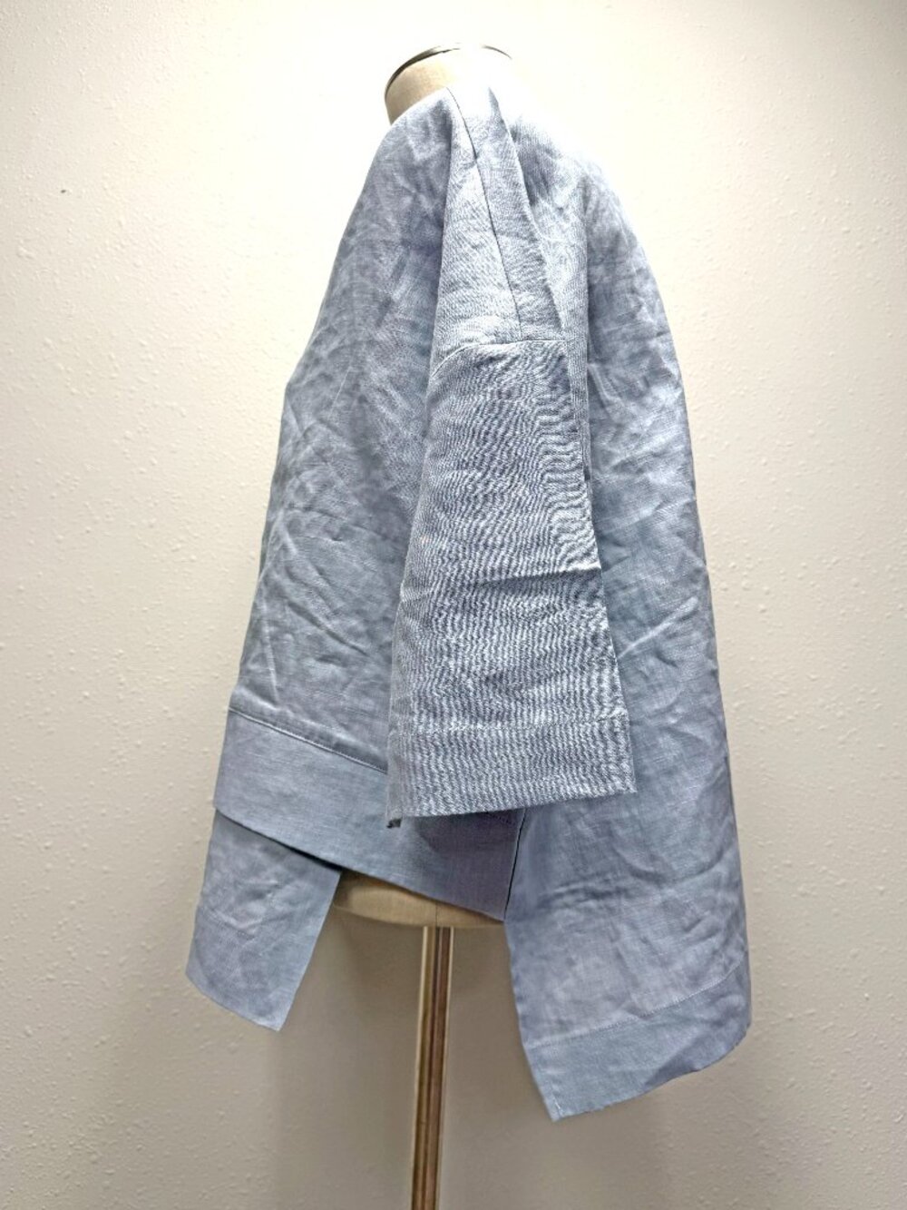 *NEW* Lintico 100% Linen Drop Shoulder Asymmetric Layered Hem Overtop VIOLA - Picture 10 of 16